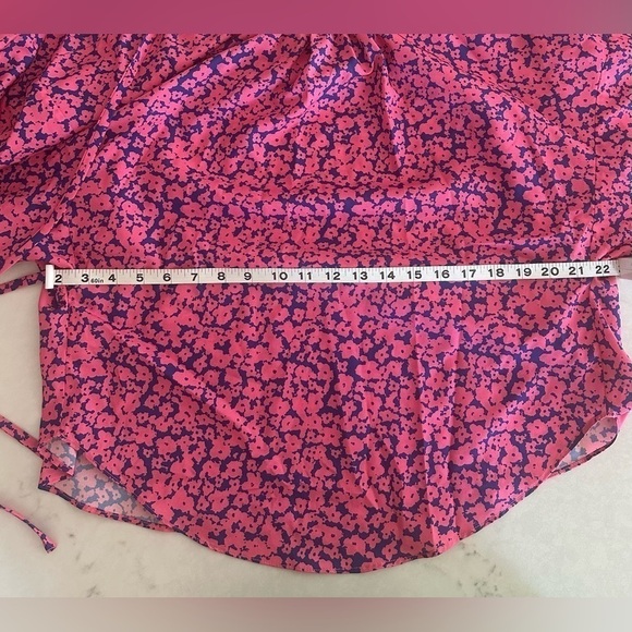 DEREK LAM Pink Floral Print Short Sleeve Blouse - Picture 9 of 10